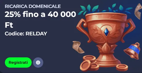Ricarica domenicale 25 fino a 40000 ft codice relday